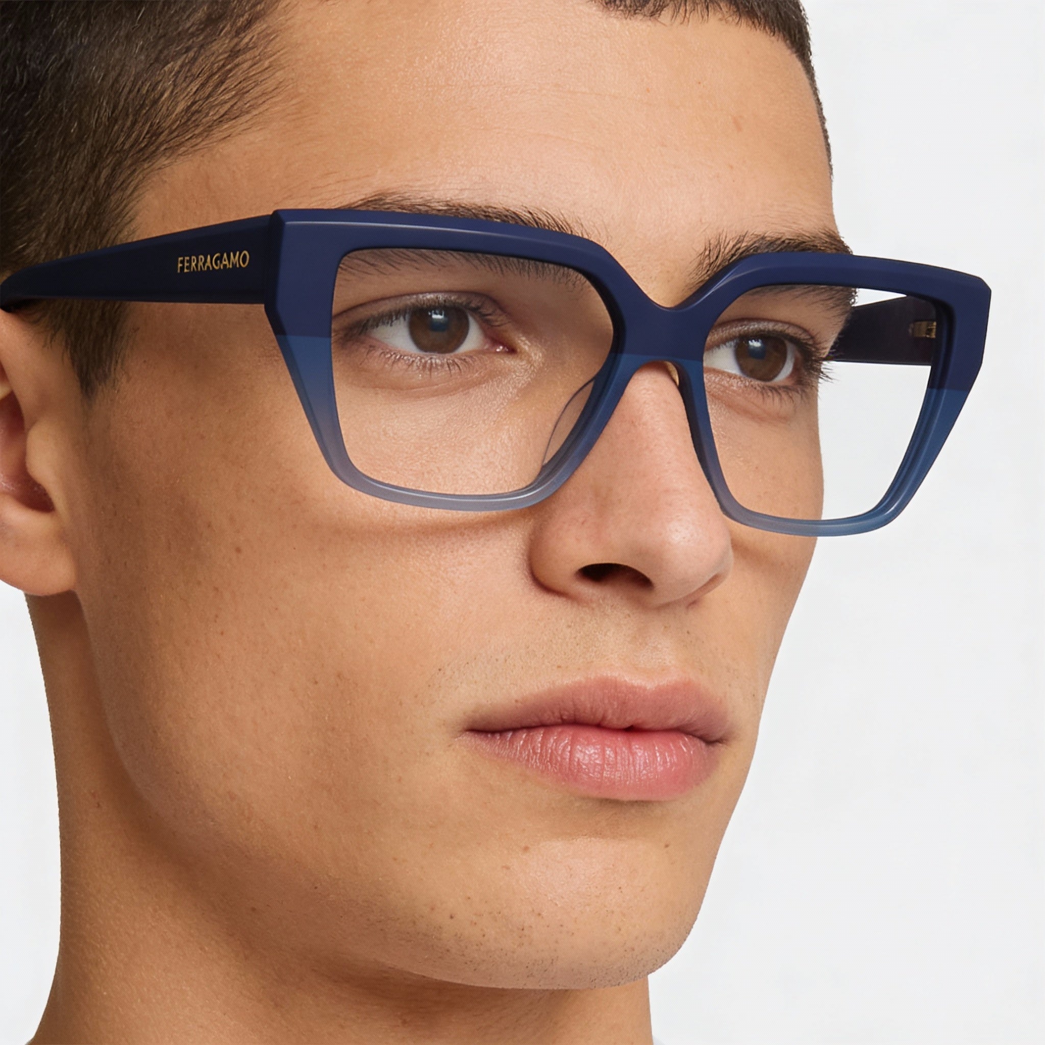 Ferragamo SF2971 Gafas cuadradas multicolores para hombre, acetato de 53mm, Photo 4