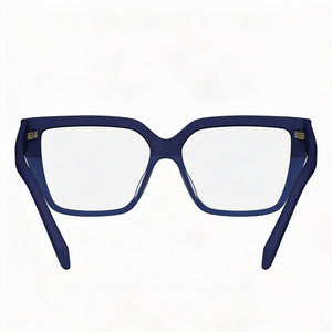 Ferragamo SF2971 Square Eyeglasses Men — side view, Blue Acetate temples