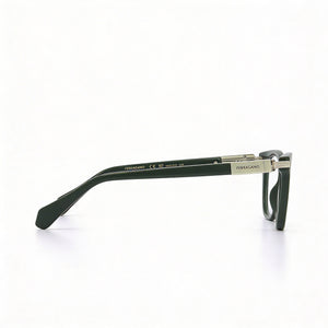 Ferragamo Sf2973 Rectangle Eyeglasses Men — side view, Dark Green Acetate temples