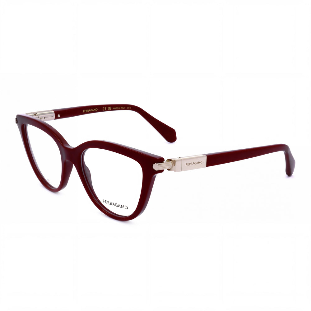 Ferragamo SF2974 Red Cat Eye Eyeglasses for Women, Injected frame