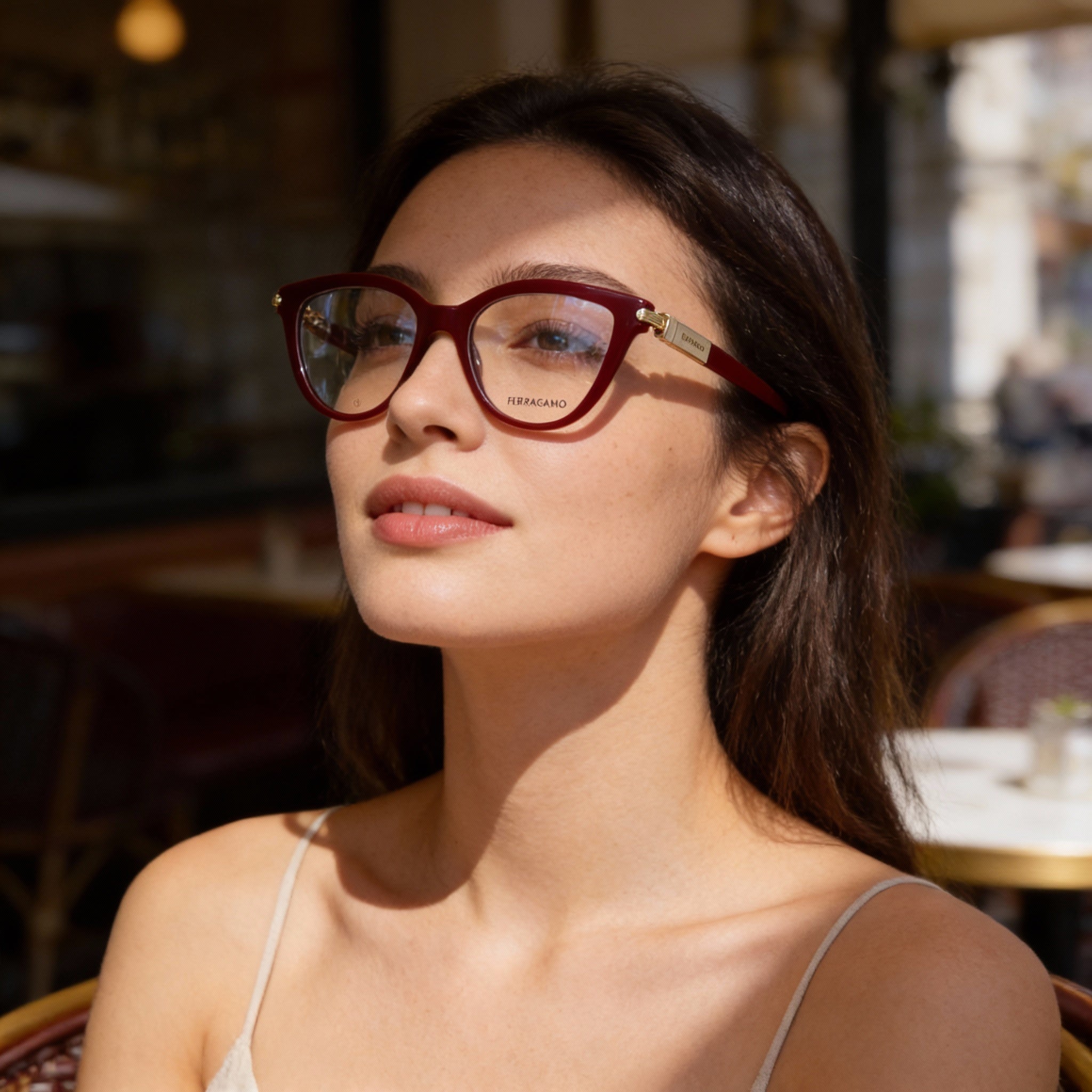 Gafas de sol de ojo de gato burdeos Ferragamo SF2974 para mujer, Photo 4