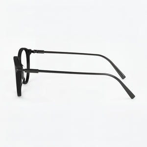 Ferragamo Sf2976 Round Eyeglasses Men — side view, Black Injected temples