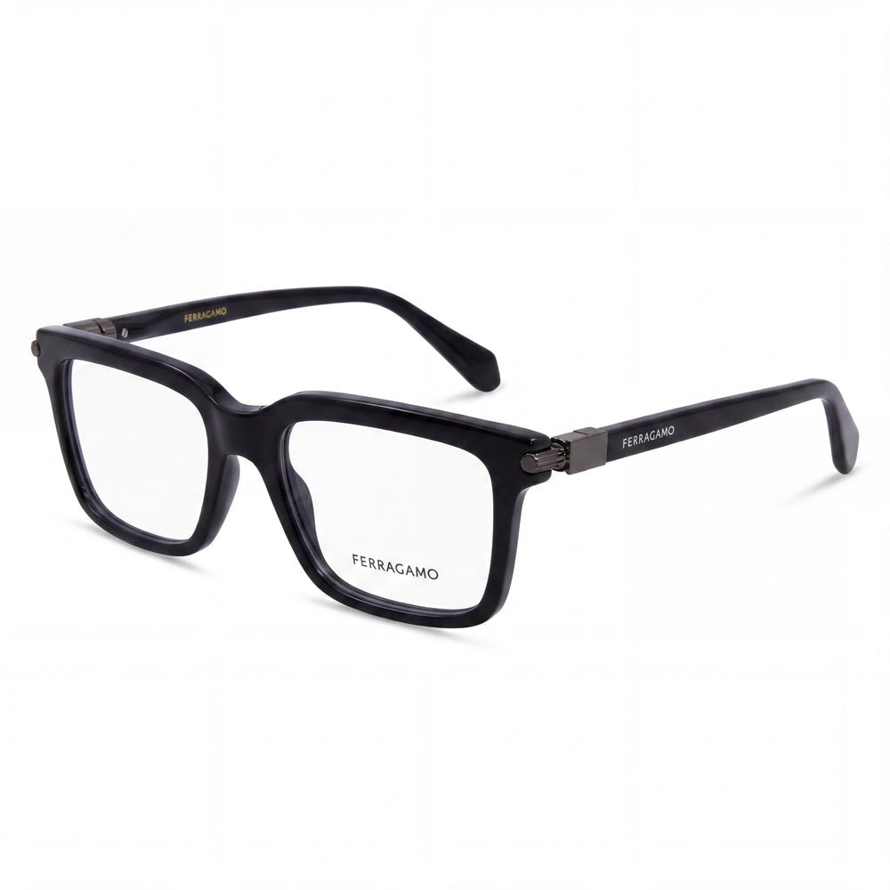 Ferragamo SF2978 Black Rectangle Eyeglasses Unisex, Injected frame