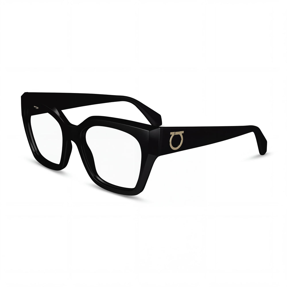 Ferragamo SF2983 Black Square Eyeglasses Unisex, Injected Acetate frame