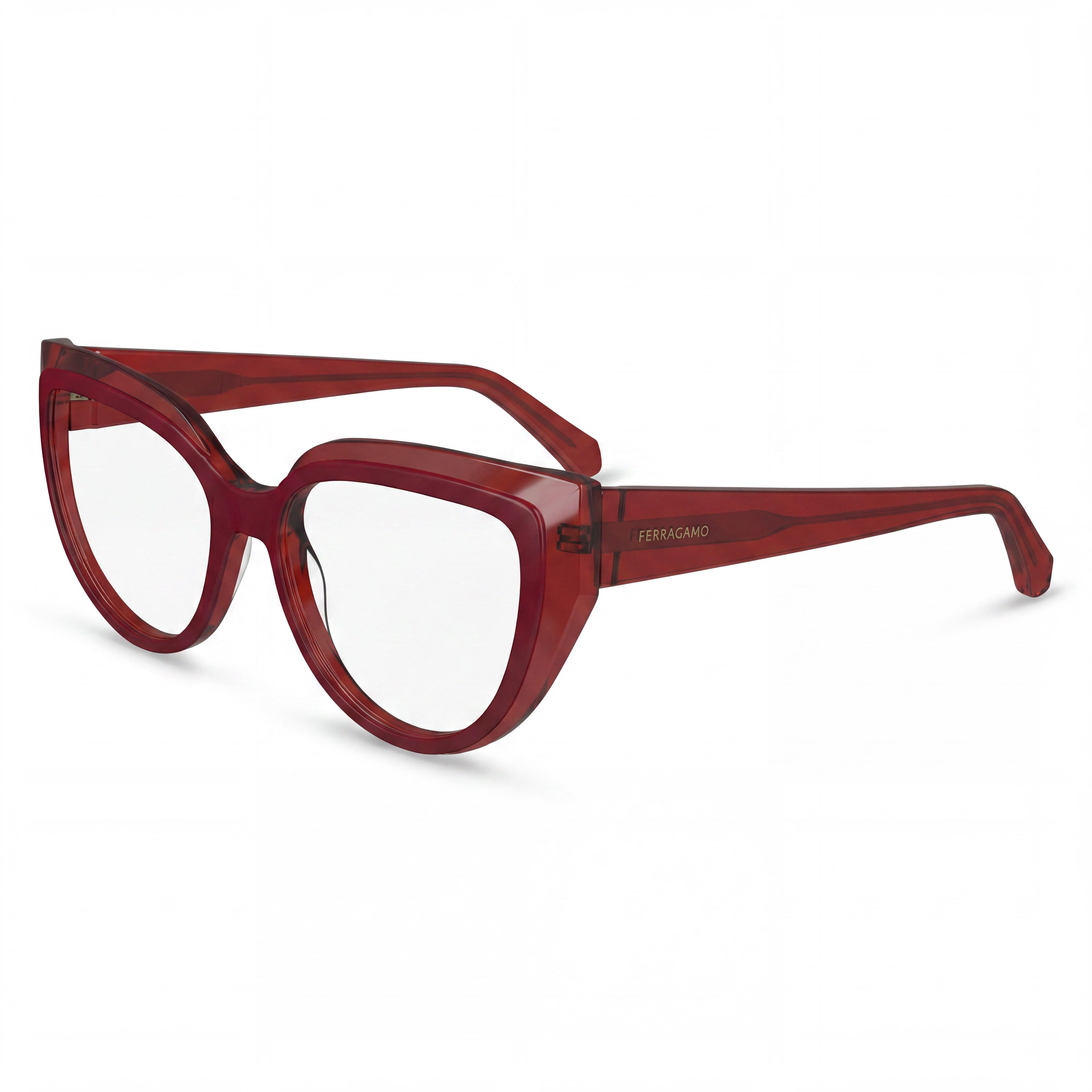 Ferragamo SF2984 Red Rectangle Eyeglasses for Men, Metal 53mm, Photo 1