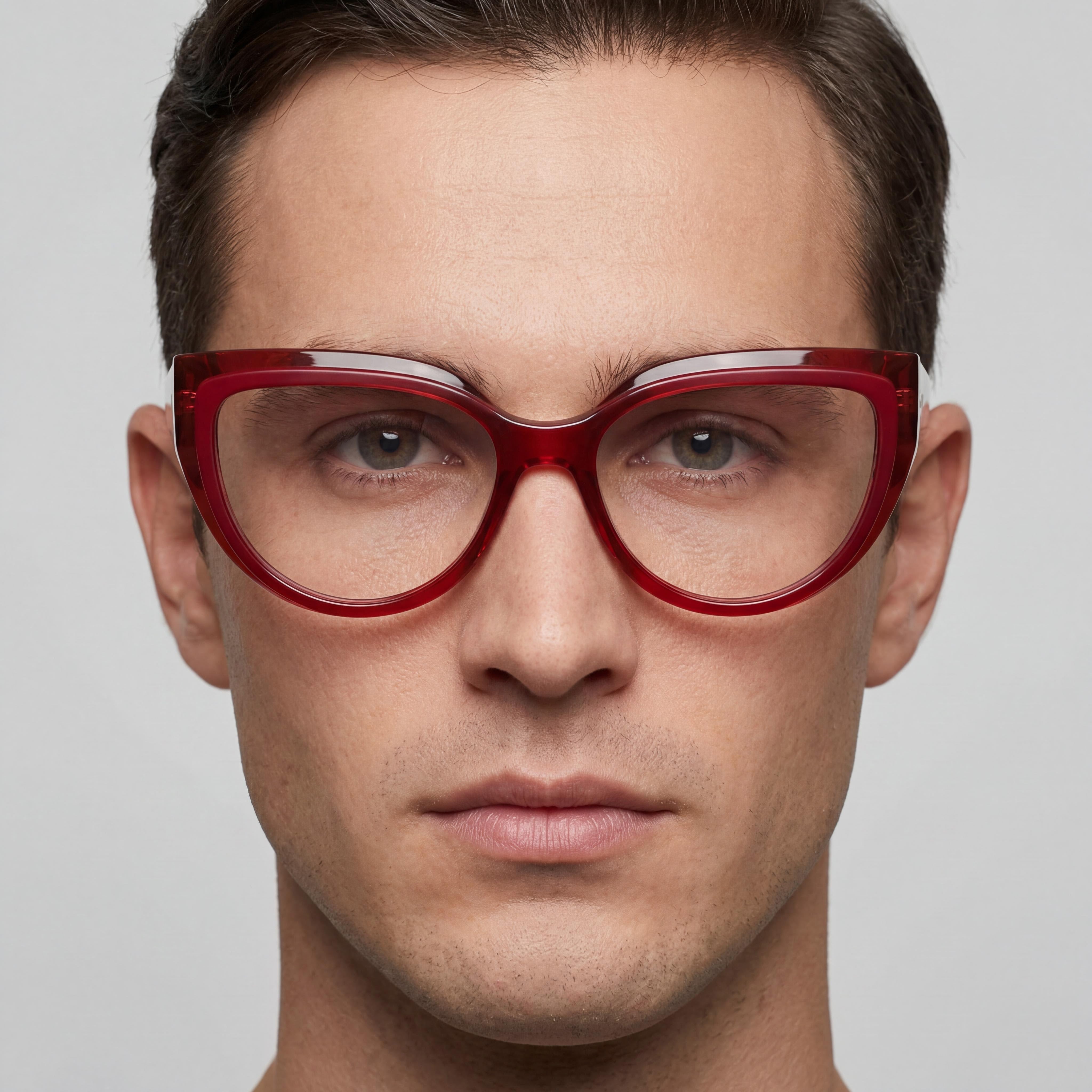 Ferragamo SF2984 Red Rectangle Eyeglasses for Men, Metal 53mm, Photo 4