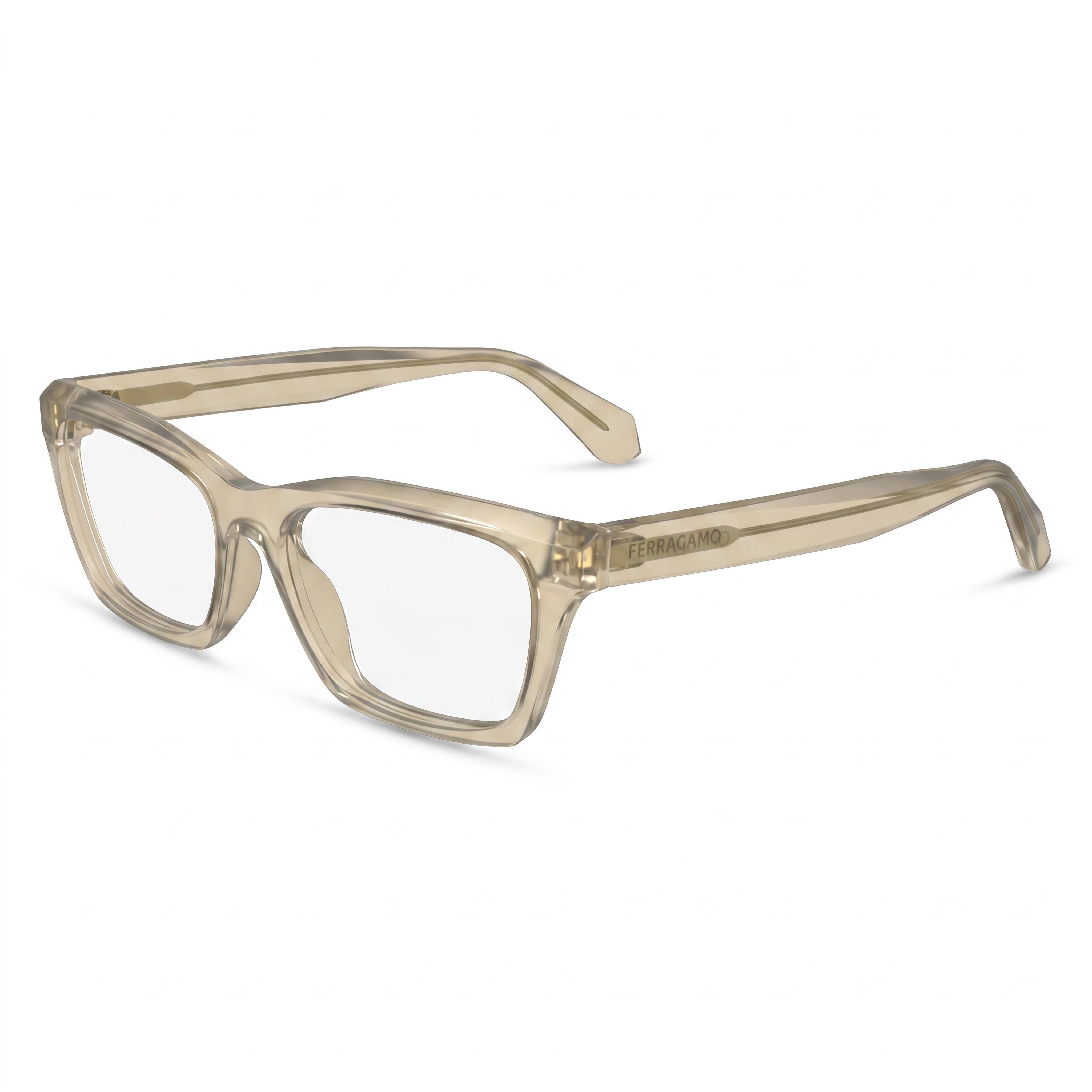 Ferragamo SF2986 Beige Rectangle Unisex Eyeglasses, Acetate, Photo 1