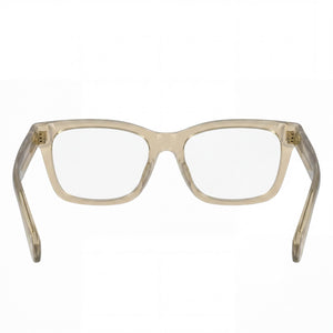 Ferragamo SF2986 Rectangle Eyeglasses Unisex — side view, Beige Acetate temples