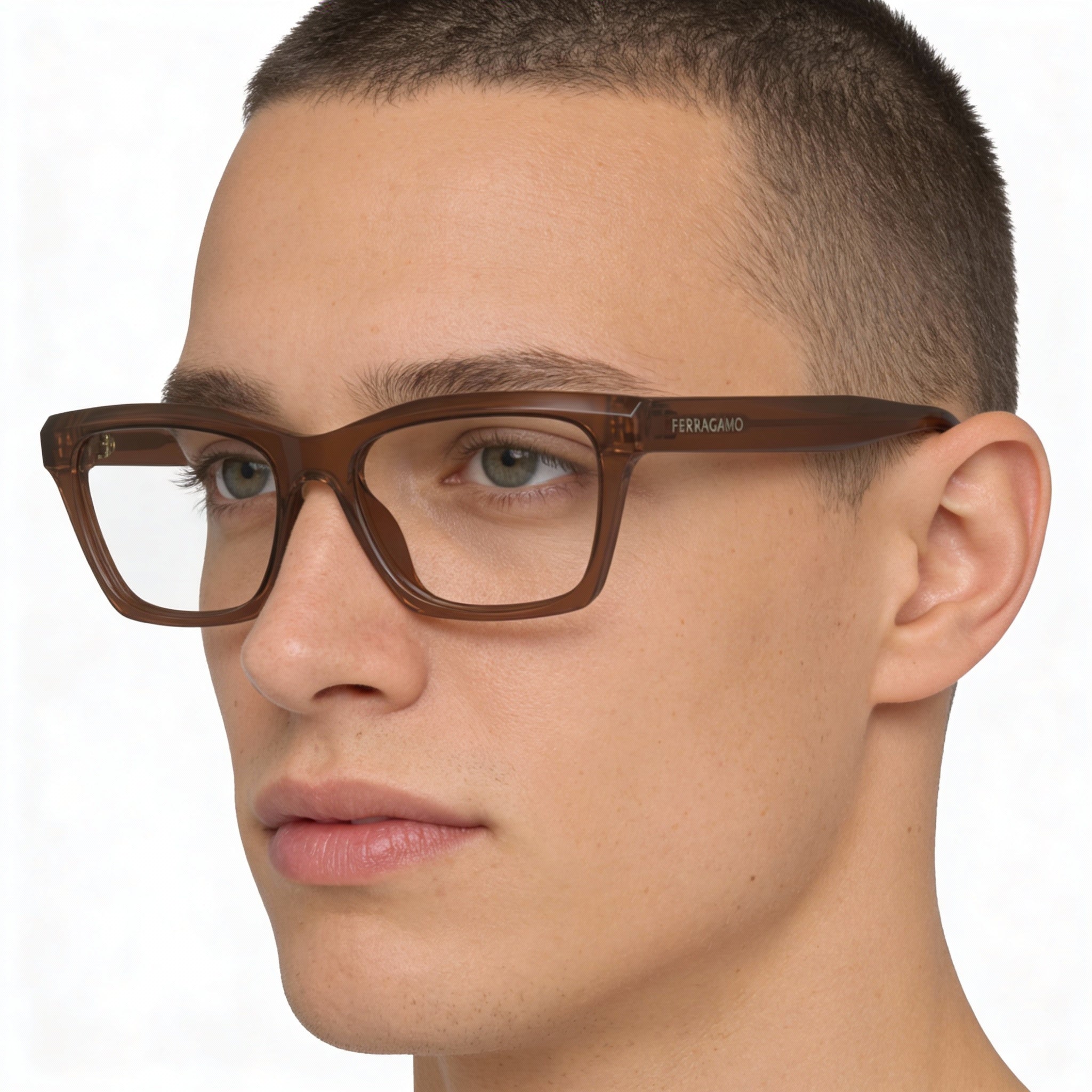 Gafas de sol rectangulares Ferragamo SF2986 marrones para hombre, acetato, Photo 4