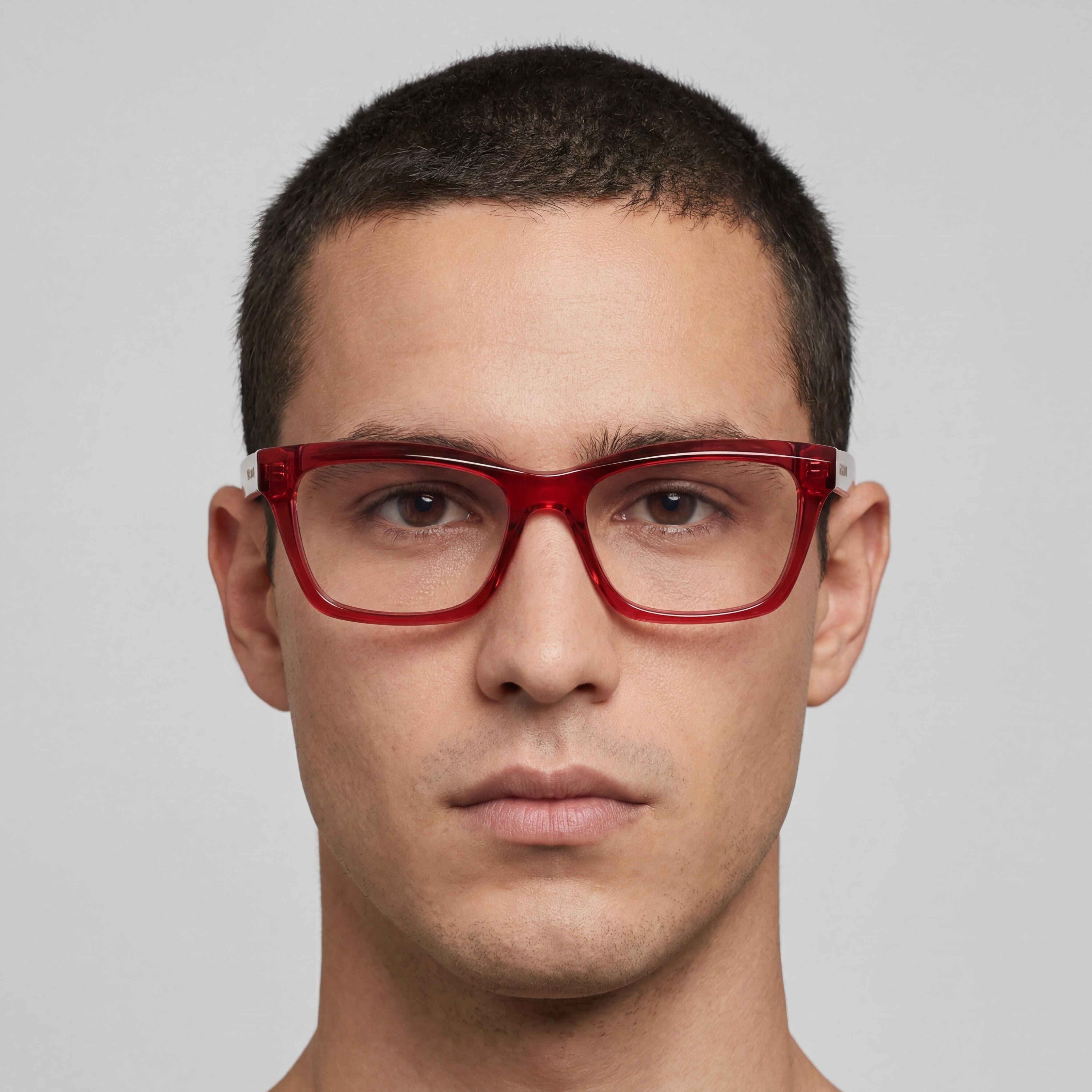 Ferragamo SF2986 Red Rectangle Eyeglasses for Men, Acetate, Photo 5
