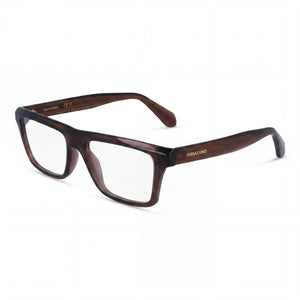 Ferragamo SF2988 Brown Rectangle Eyeglasses for Men, Metal frame