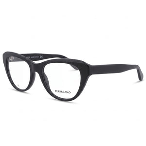 Ferragamo SF2989E Black Cat Eye Eyeglasses for Men, Metal frame