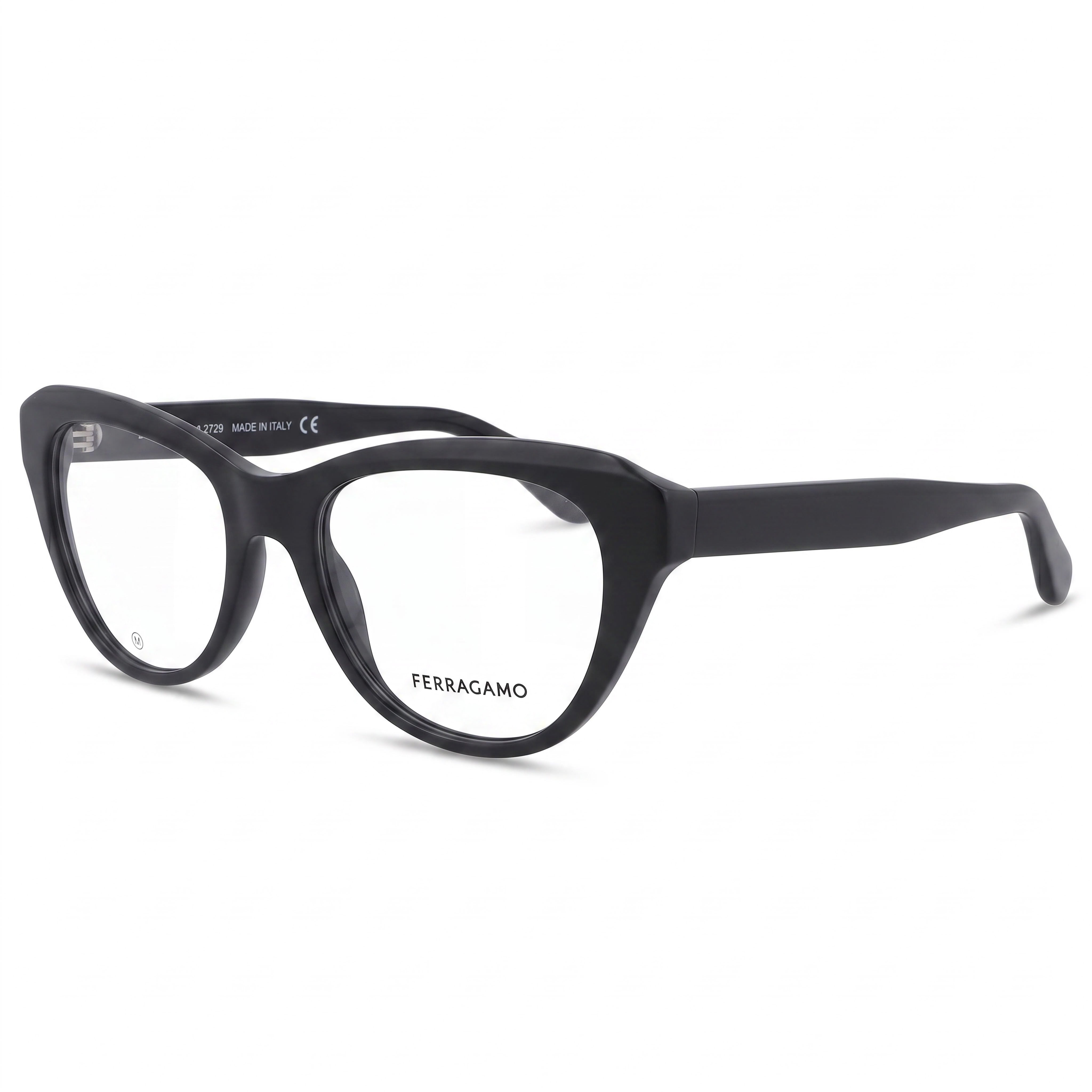 Ferragamo SF2989E Black Cat Eye Eyeglasses for Men, Metal, Photo 1