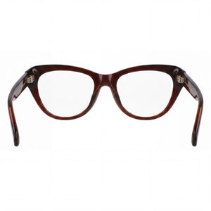 Ferragamo Sf2989e Cat Eye Eyeglasses Men — side view, Brown Metal temples