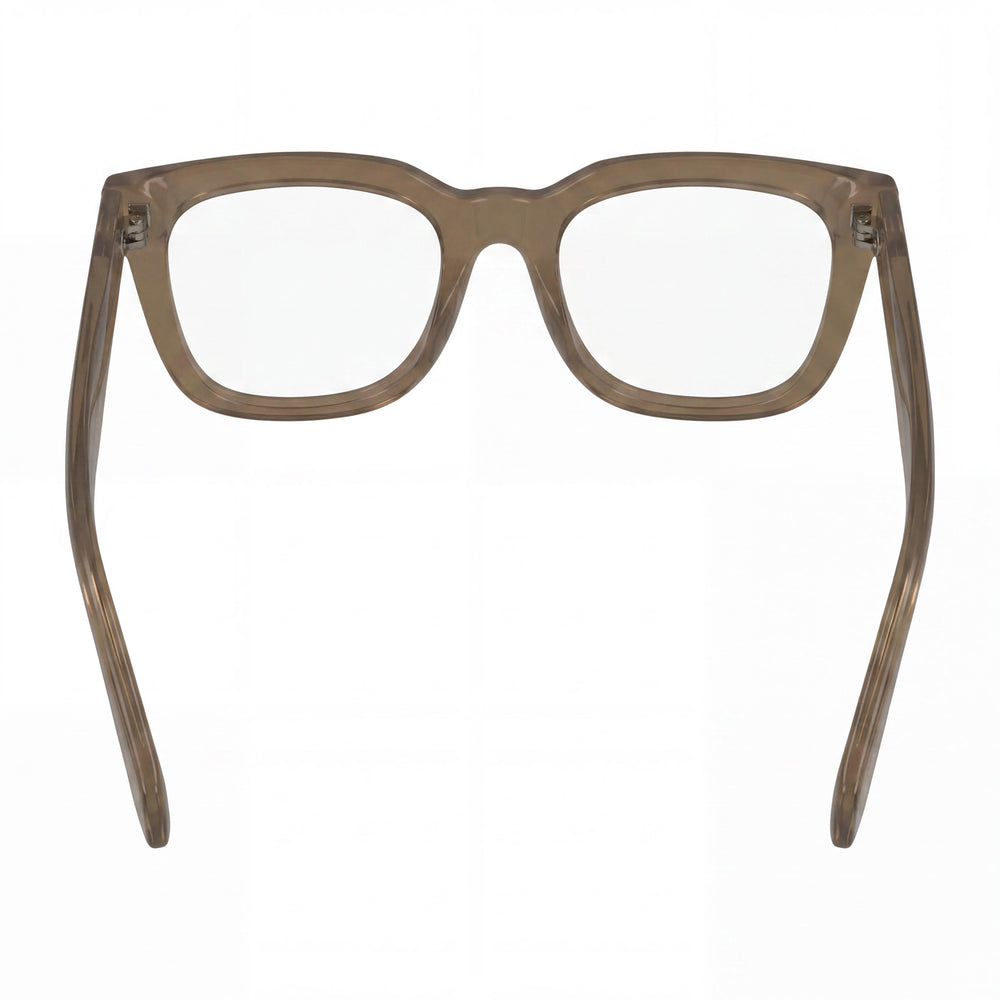 Ferragamo SF2990 Rectangle Eyeglasses Men — side view, Brown Acetate temples