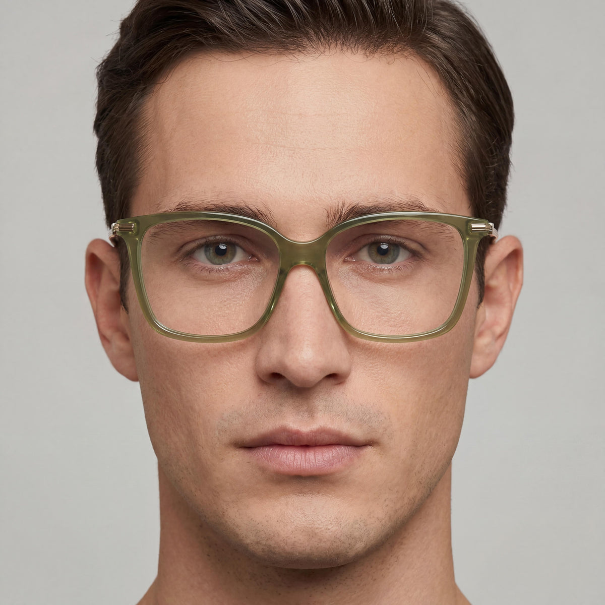 Gafas graduadas Ferragamo Sf2992 para hombre, color caqui transparente, 53 mm, Photo 4