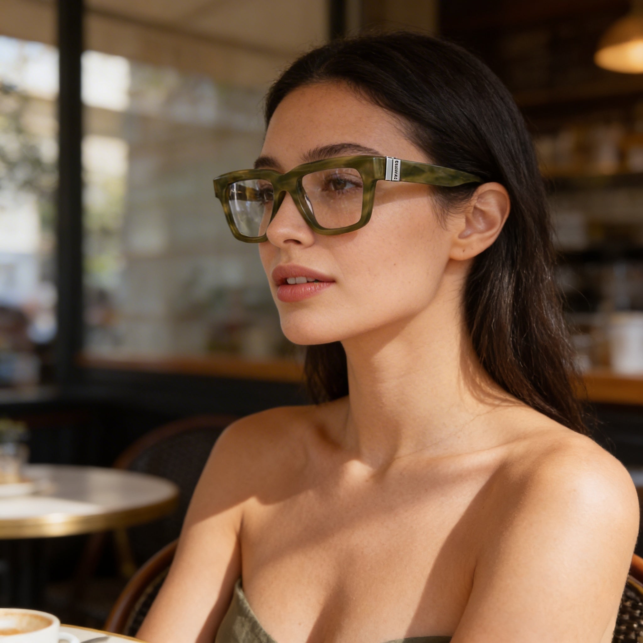 Ferragamo SF2995 Khaki Rectangle Eyeglasses for Women, Acetate 52mm, Photo 6