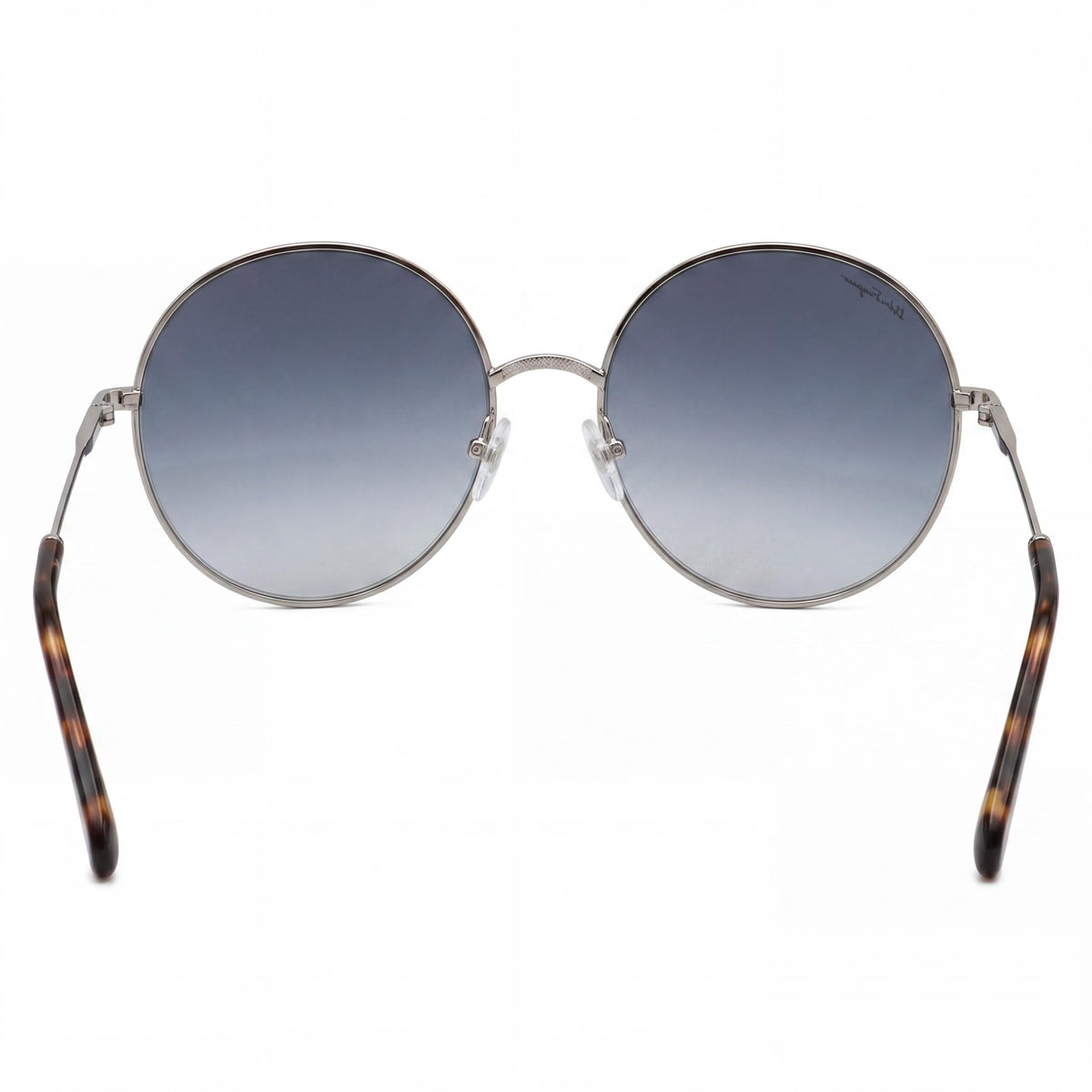 Ferragamo SF299S Shiny Silver Round Sunglasses for Women, 60mm, Photo 4