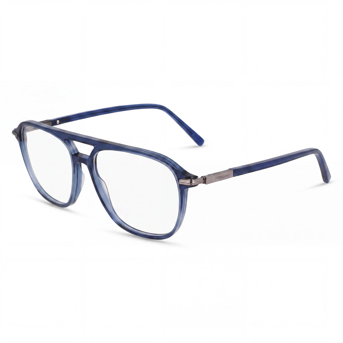 Ferragamo Sf3006 Transparent Blue Aviator Eyeglasses Unisex, 56mm, Photo 1
