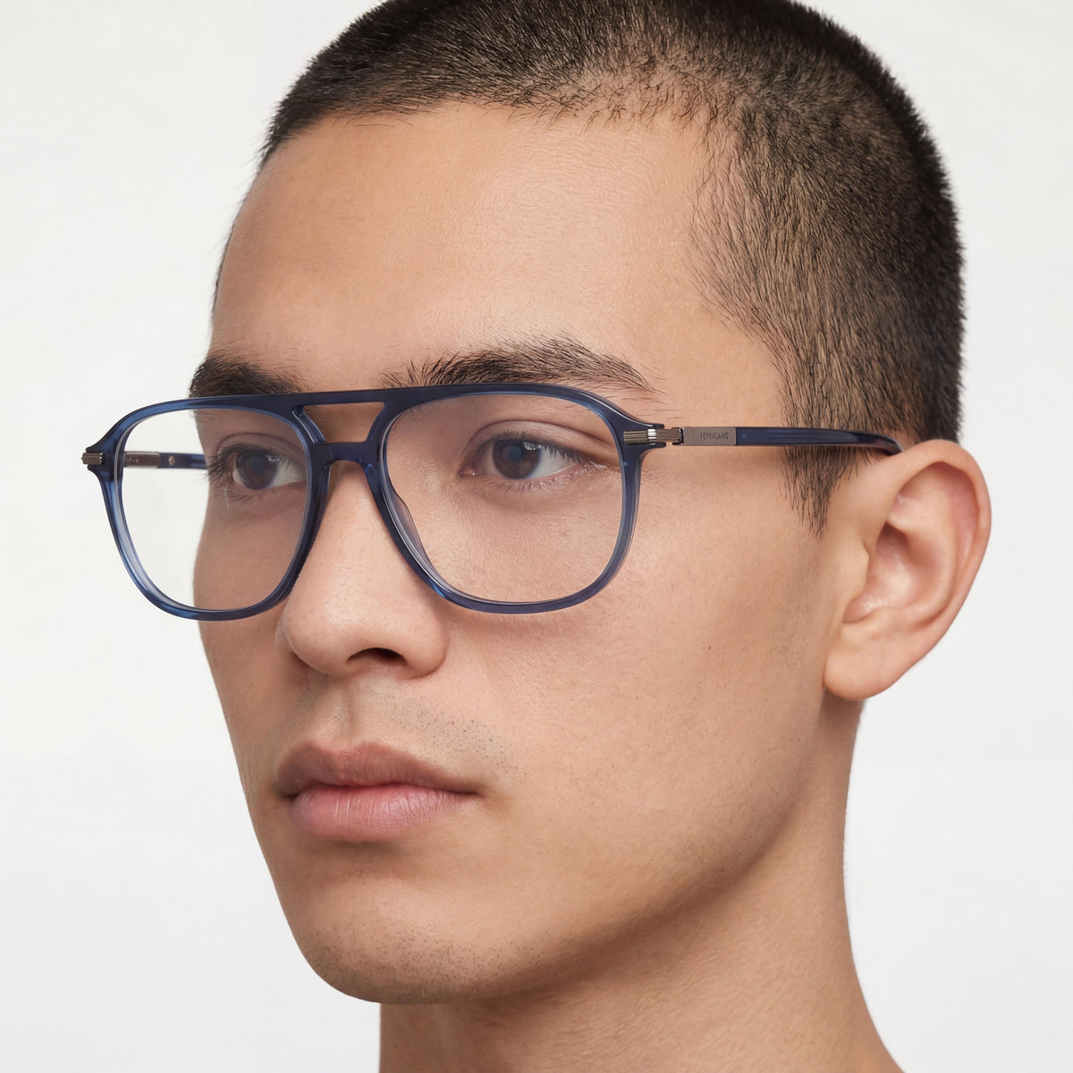 Ferragamo Sf3006 Transparent Blue Aviator Eyeglasses Unisex, 56mm, Photo 4