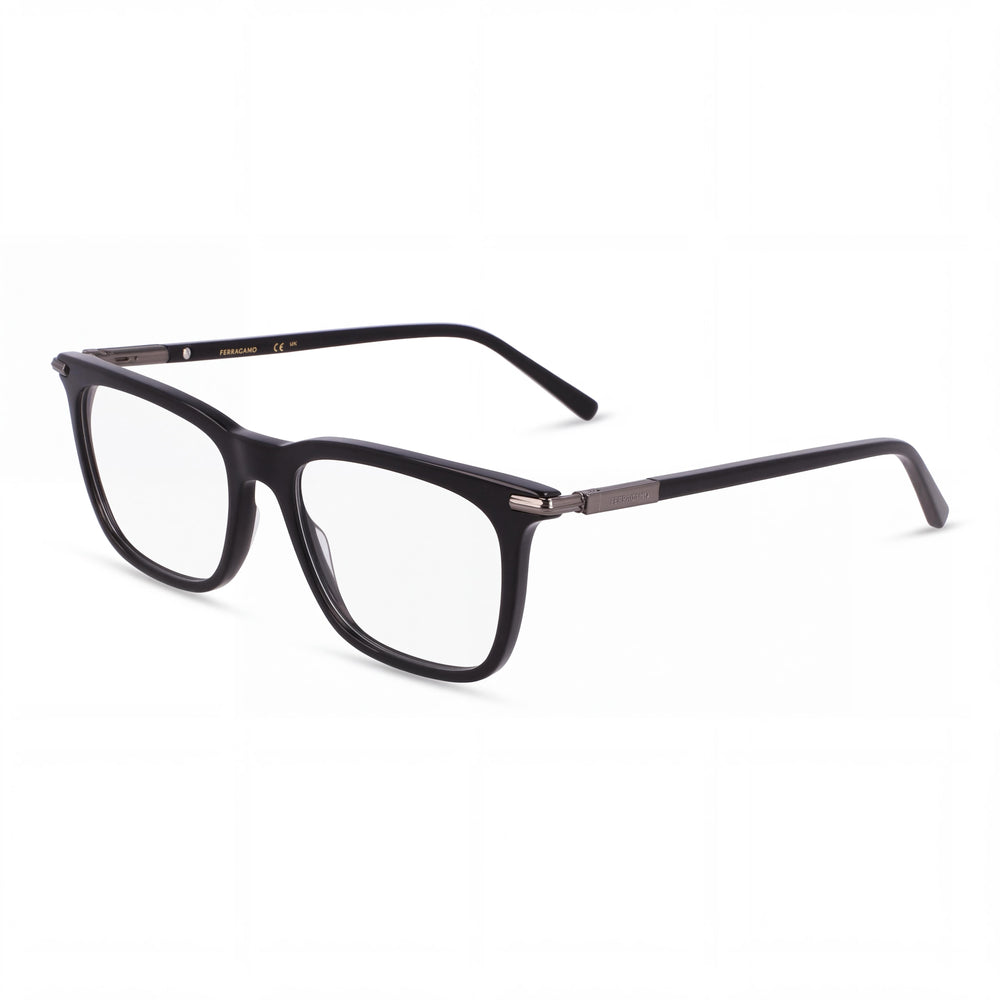 Ferragamo SF3007_C Black Rectangle Eyeglasses for Men, Acetate frame
