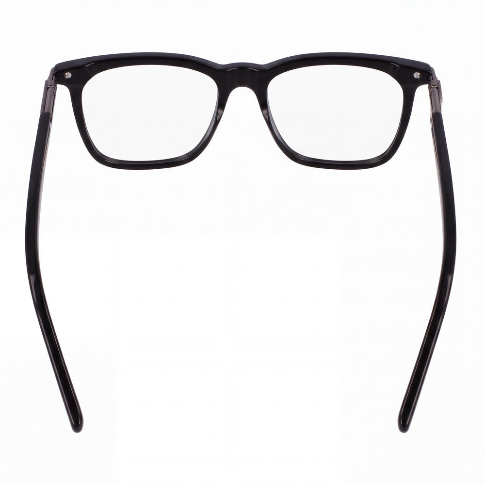 Ferragamo SF3007_C Rectangle Eyeglasses Men — side view, Black Acetate temples