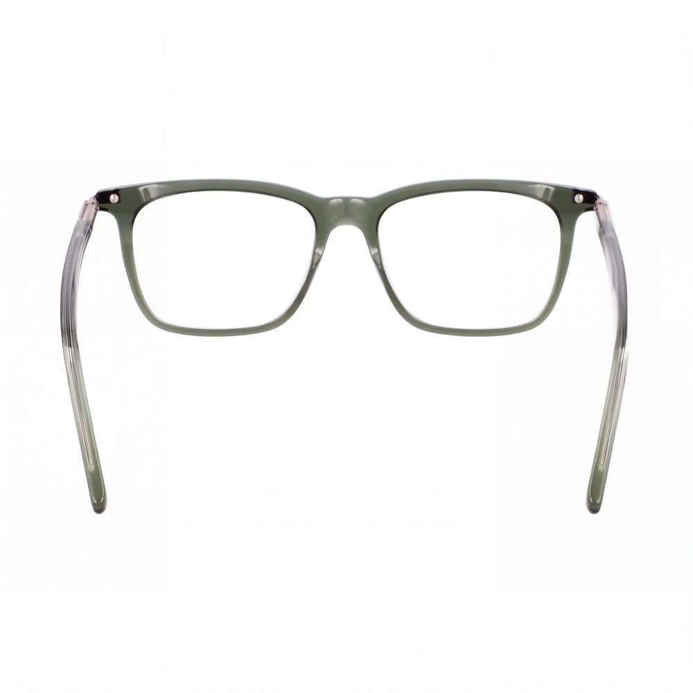 Ferragamo Sf3007 Rectangle Eyeglasses Men — side view, Green Metal temples