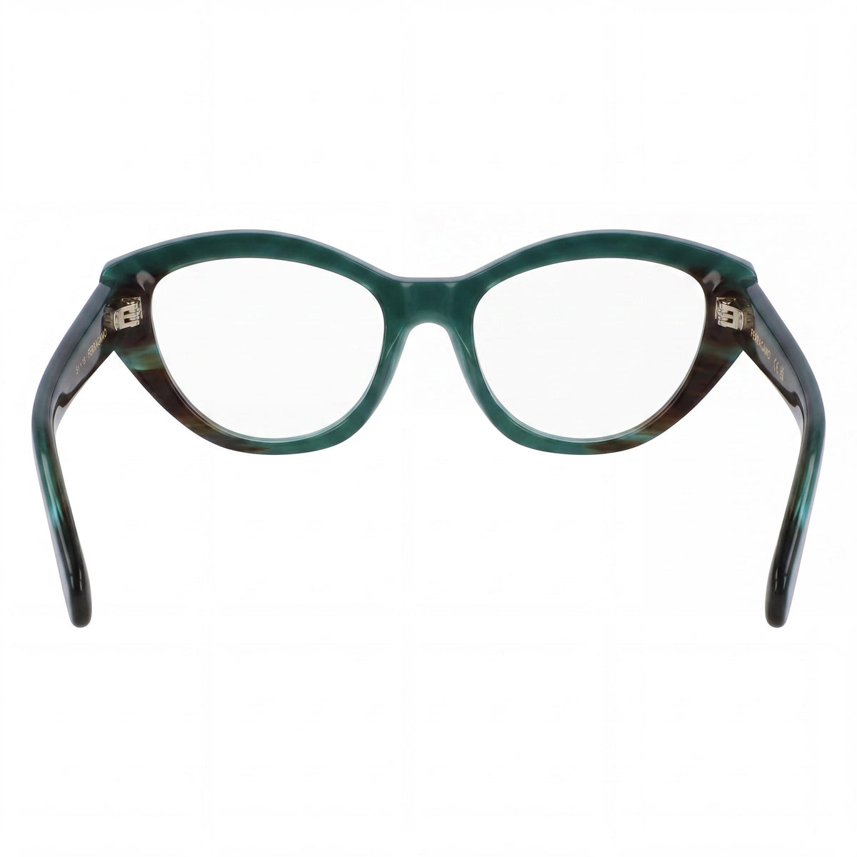 Gafas Ferragamo Sf3011 estilo ojo de gato para mujer, color verde, acetato de 53 mm, Photo 4