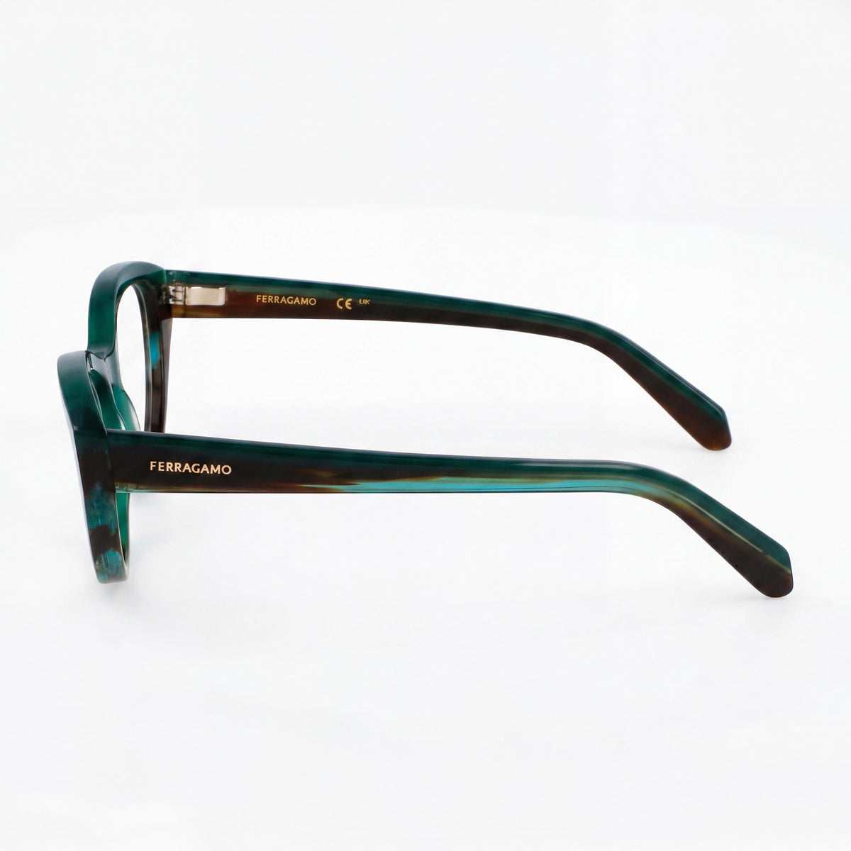 Gafas Ferragamo Sf3011 estilo ojo de gato para mujer, color verde, acetato de 53 mm, Photo 3