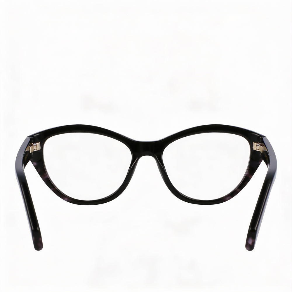 Ferragamo SF3011 Cat Eye Eyeglasses Men — side view, Havana Metal temples