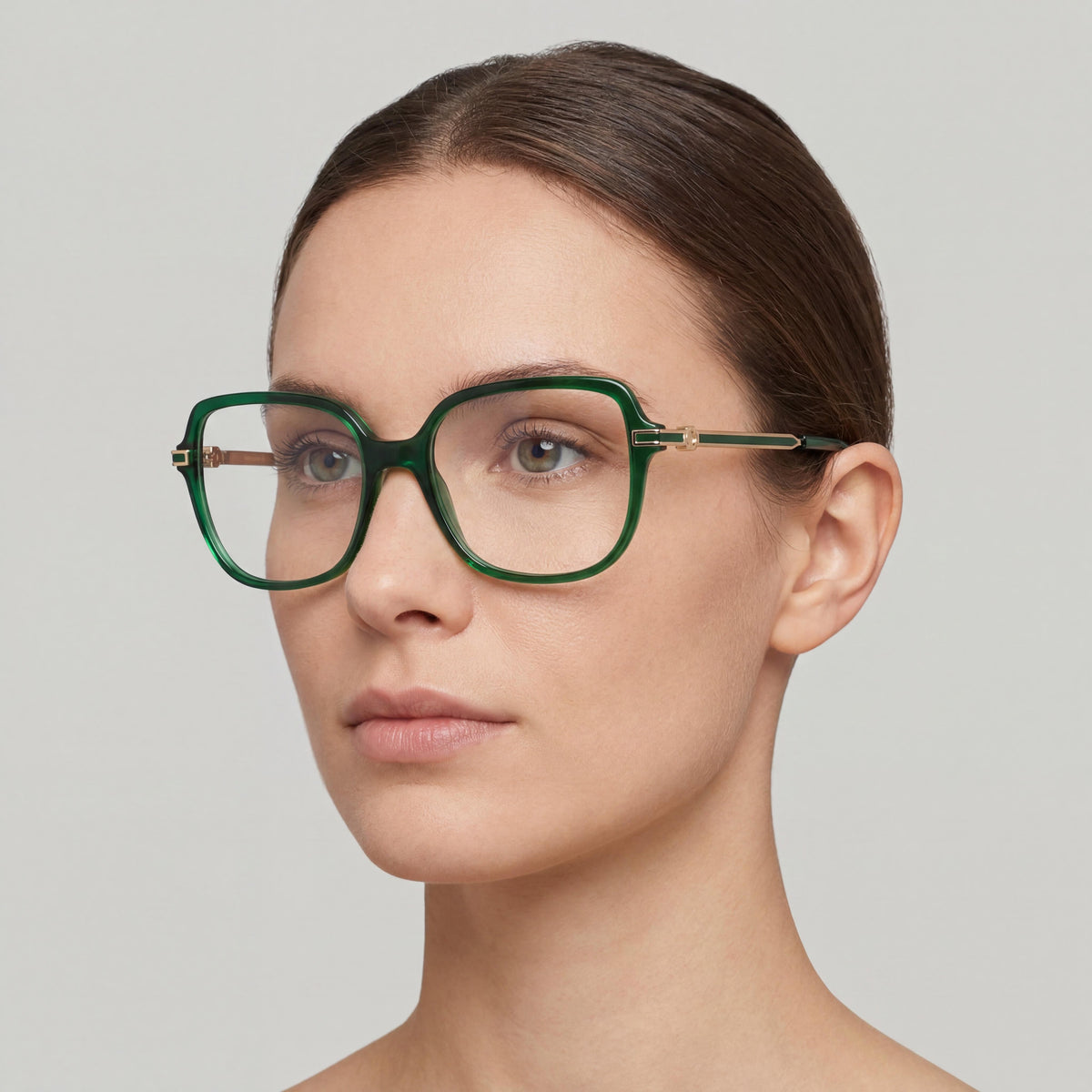 Gafas graduadas cuadradas Ferragamo Sf3012 para mujer, verde transparente, 53 mm, Photo 4