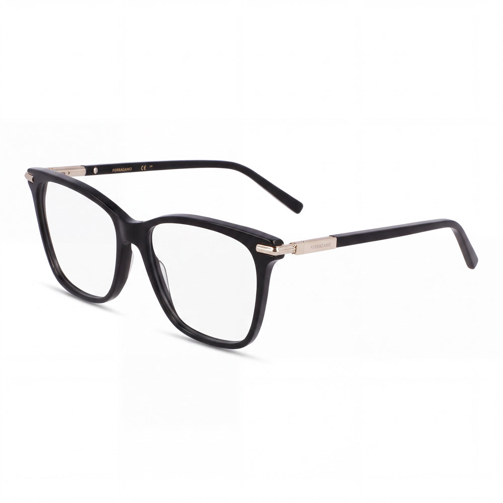 Ferragamo Sf3013 Black / White Square Eyeglasses for Women, Acetate or Metal frame