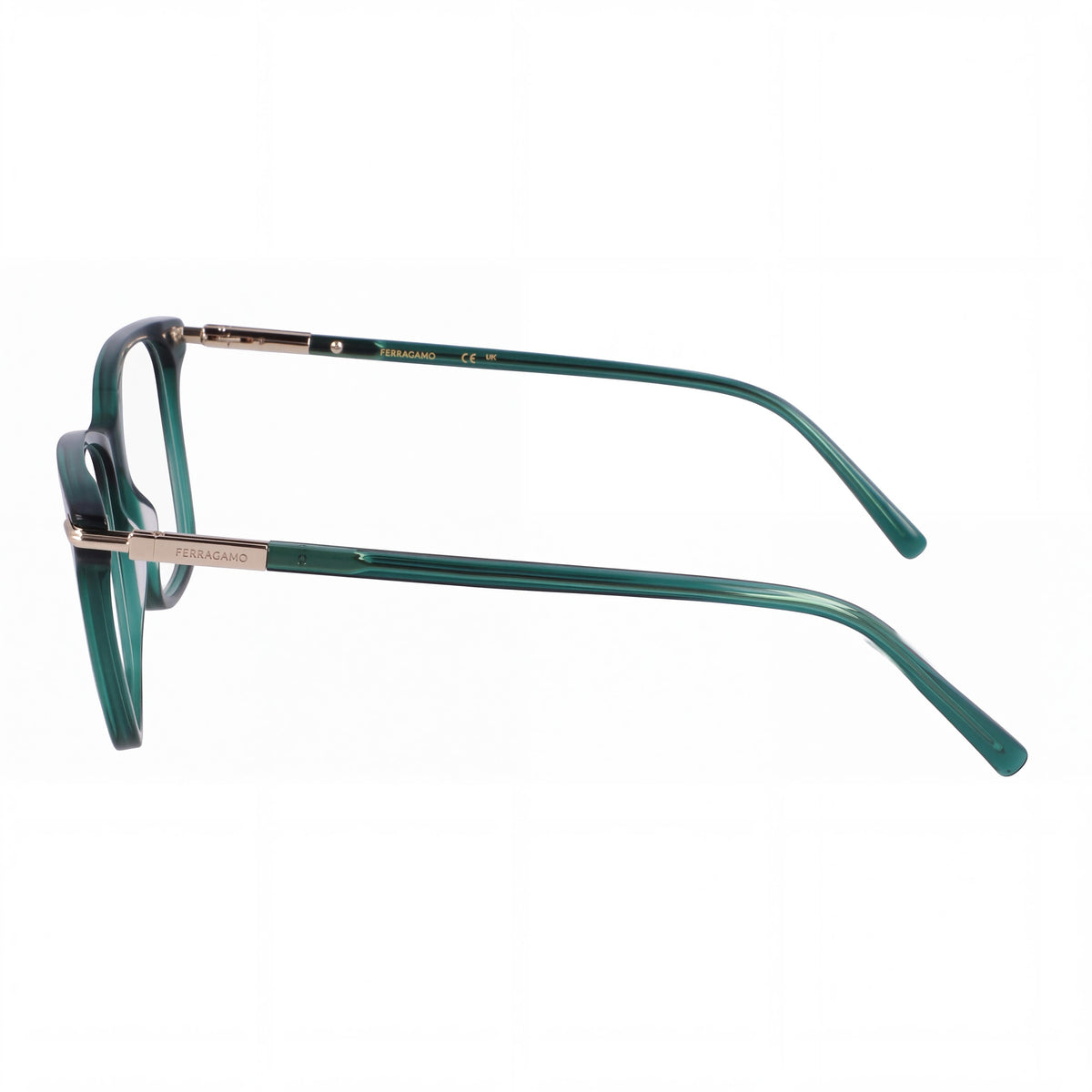Gafas graduadas Ferragamo Sf3013 cuadradas en verde transparente para hombre, 53 mm, Photo 3