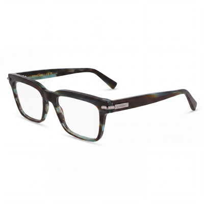 Ferragamo Sf3014 Striped Green Square Eyeglasses for Men, Acetate frame