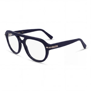 Ferragamo SF3016 Blue Rectangle Eyeglasses for Men, Metal frame
