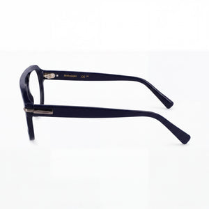 Ferragamo SF3016 Rectangle Eyeglasses Men — side view, Blue Metal temples