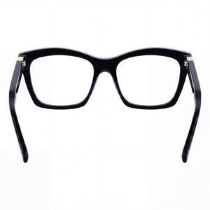 Ferragamo Sf3022 Square Eyeglasses Men — side view, Black Acetate temples