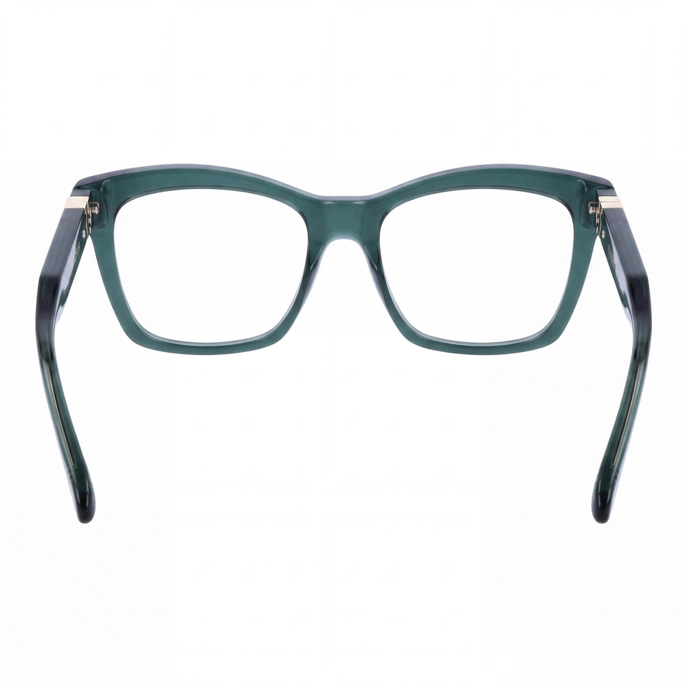 Ferragamo Sf3022 Rectangle Eyeglasses Men — side view, Transparent Khaki Acetate temples