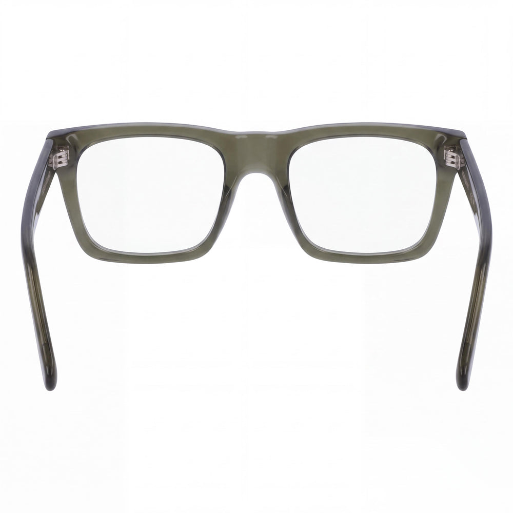 Ferragamo Sf3029 Rectangle Eyeglasses Men — side view, Green Acetate temples