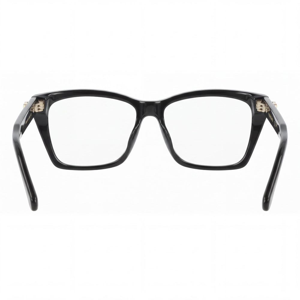 Ferragamo Sf3030e Rectangle Eyeglasses Men — side view, Black Acetate temples