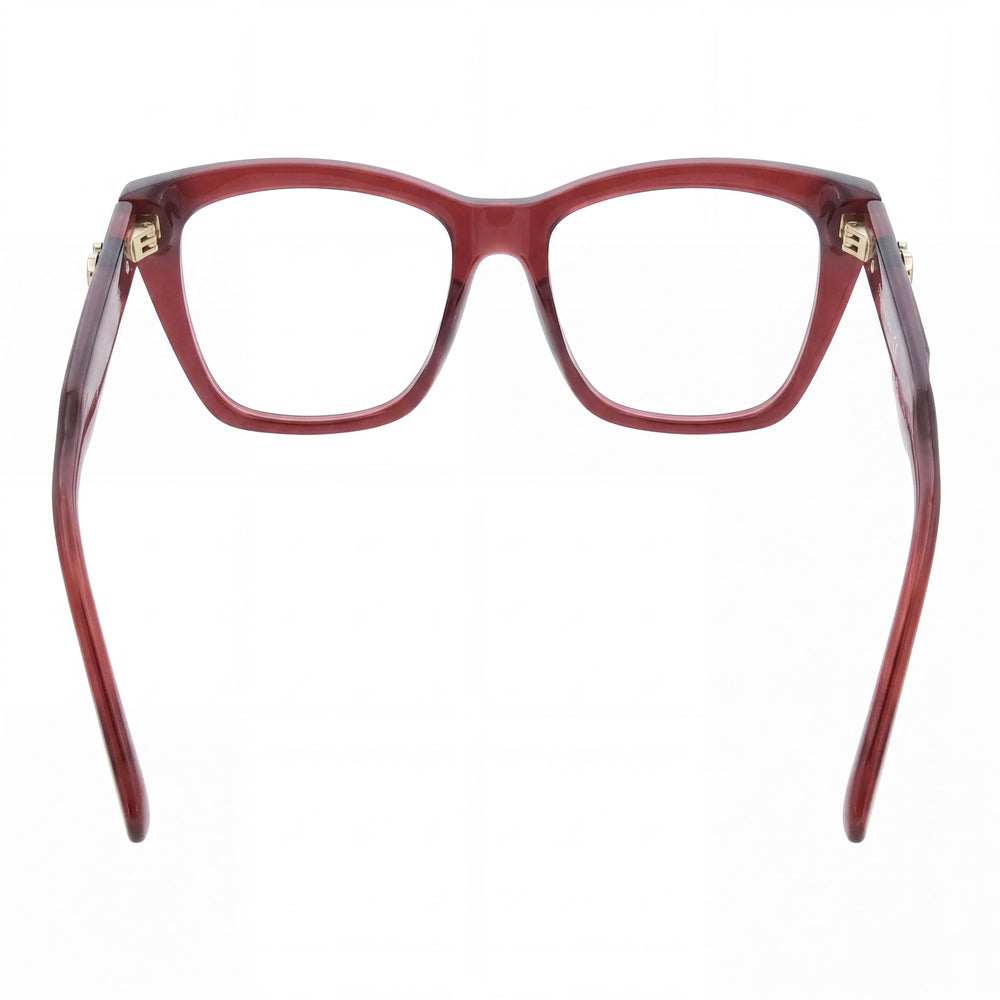 Ferragamo Sf3030e Rectangle Eyeglasses Men — side view, Red Acetate temples