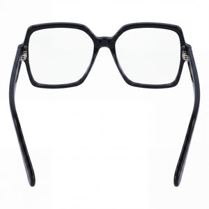 Ferragamo Sf3031 Square Eyeglasses Women — side view, Black Acetate temples