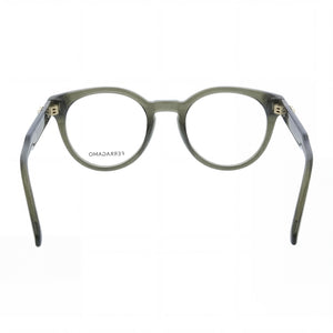 Ferragamo Sf3032e Round Eyeglasses Women — side view, Green Acetate temples