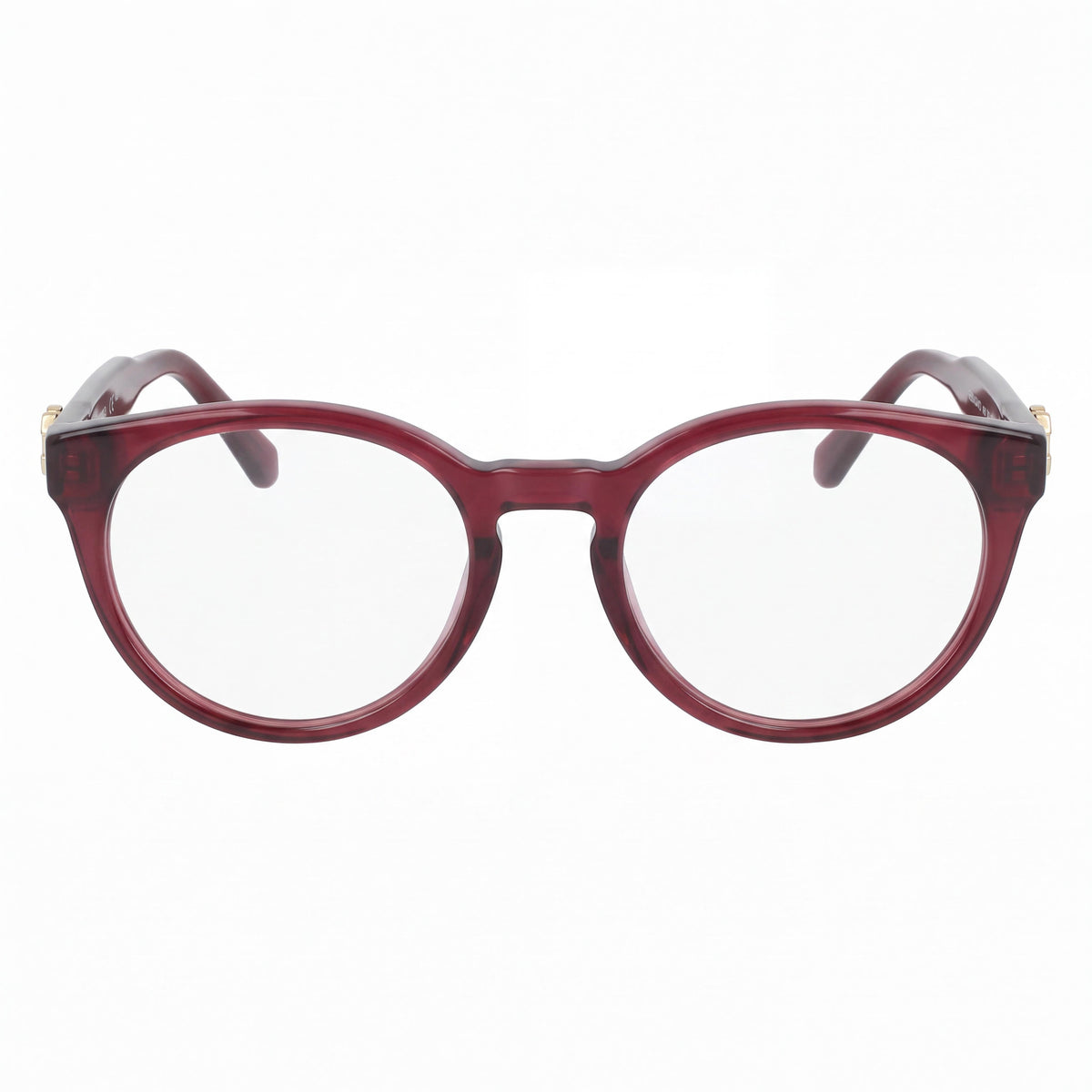 Ferragamo SF3032E Transparent Burgundy Round Eyeglasses for Men, Photo 2
