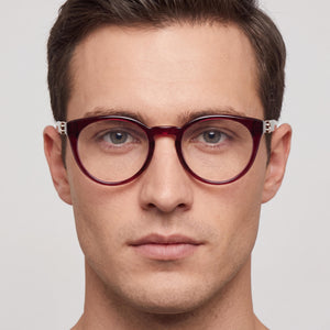 Ferragamo SF3032E Round Eyeglasses for Men — interior view, Polycarbonate demo lenses