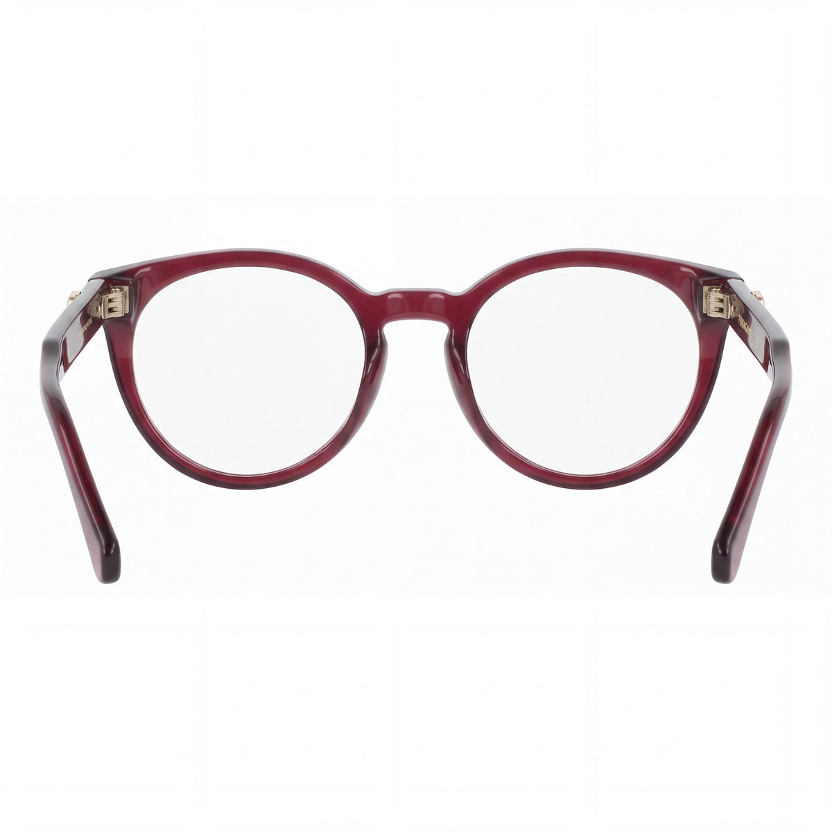 Ferragamo SF3032E Transparent Burgundy Round Eyeglasses for Men, Photo 3