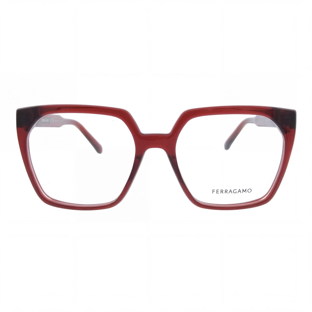 Ferragamo SF3042E Square Eyeglasses for Women — front view, Plastic