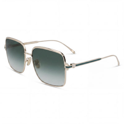 Ferragamo Sf317s Gold Square Sunglasses for Men, Gold/Green Gradient lens
