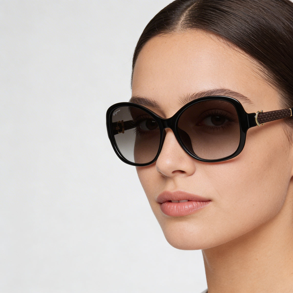 Ferragamo SF744SLA Black Oval Sunglasses for Women, 59mm, Photo 4