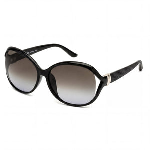 Ferragamo SF770SA Black Oval Sunglasses for Women, Gray Gradient lens
